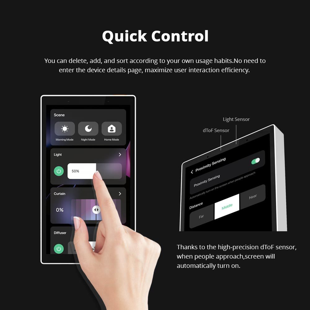 Zemismart 5 inch Smart Home Multi-functional Touch Screen Control Panel work with Tuya Built in Alexa Zigbee Hub Smart control Panel