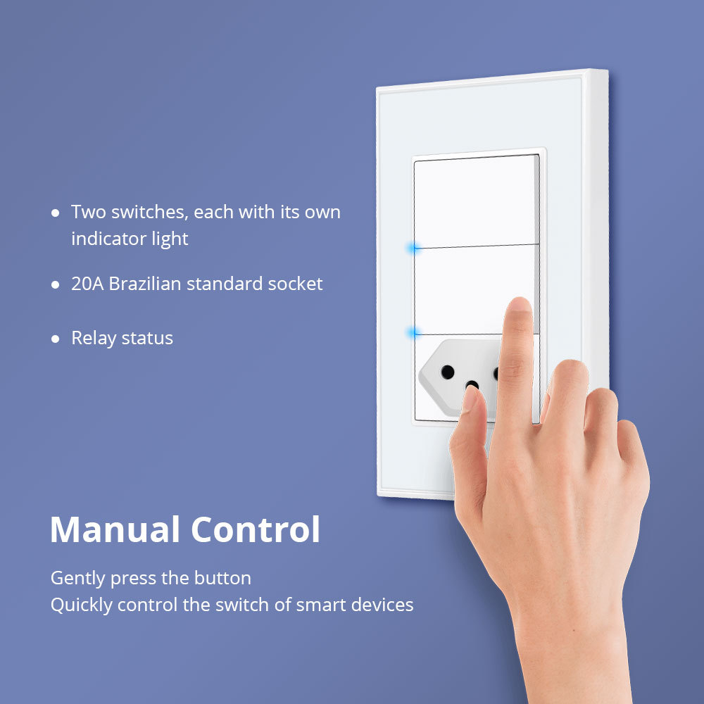 Zemismart  Zigbee Brazil Socket 20A Smart Light Switchworks with Tuya Alexa Google Home Voice Control Brazilian Swiss Wall Push Button Switch
