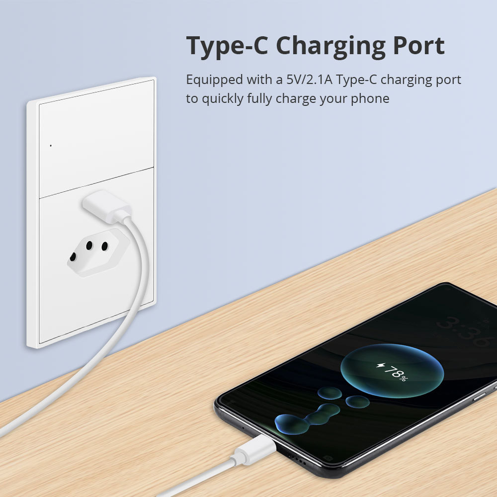 Zemismart Zigbee Smart Socket 10A Brazil Outlet with Type C Charging Port with Neutral works with Tuya Home Smart Life App Remote Control