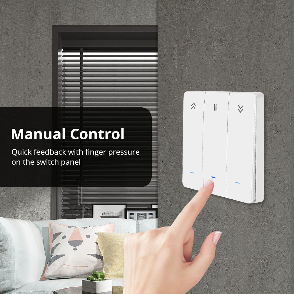 Zemismart Zigbee Smart Curtain Switch for Roller Shade Motor work with Tuya Wall Push Button Switch Alexa Echo Google Home Timer Control