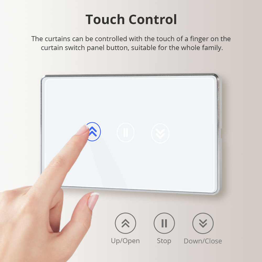 Zemismart Matter over Wifi Smart Curtain Switch Compatible Home SmartThings Google Home App Control