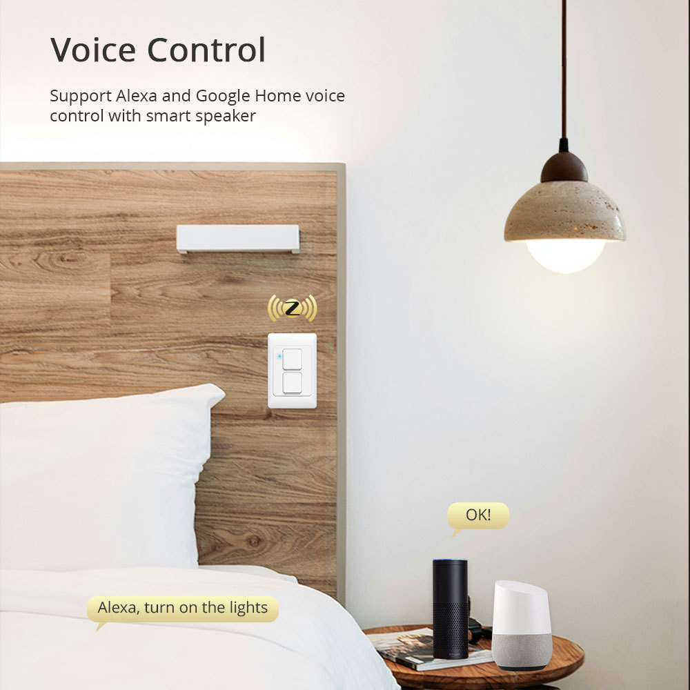 Zemismart Zigbee Switch Neutral Optional works with Tuya Alexa Google Home APP Control Hub Zemismart Zigbee 3.0 Push Button Switch