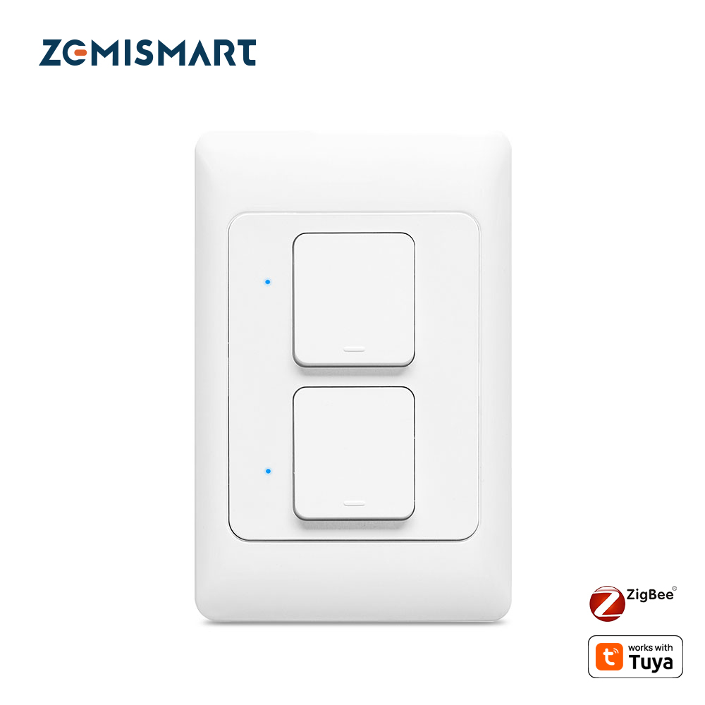 Zemismart Zigbee Switch Neutral Optional works with Tuya Alexa Google Home APP Control Hub Zemismart Zigbee 3.0 Push Button Switch