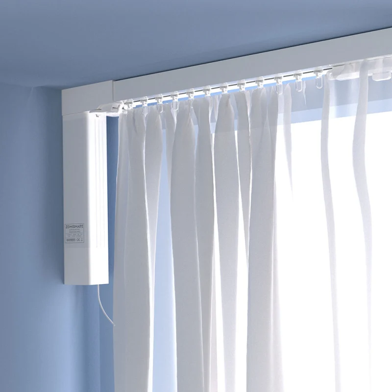 Zemismart Zigbee Electric Curtain Motor Built-in Battery with Sliding Track works with Tuya Alexa Echo Google Home Voice Control