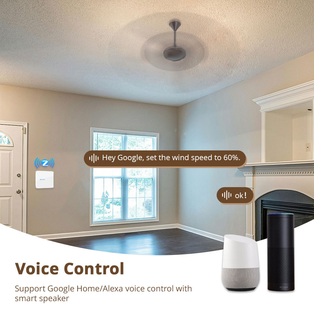 Zigbee Smart Fan Light Switch Neutral Required 1 Gang Touch Light Switch with Slider Control Fan Speed Work with Tuya Smart Life