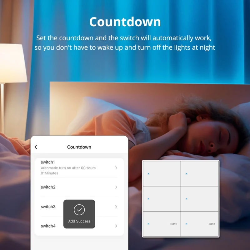 Zemismart Zigbee Smart 4 Gang Switch with 2 Gang Scene Switch 4X4 Push Button Light Switch Neutral Required works with Tuya Alexa Google Home Voice Co