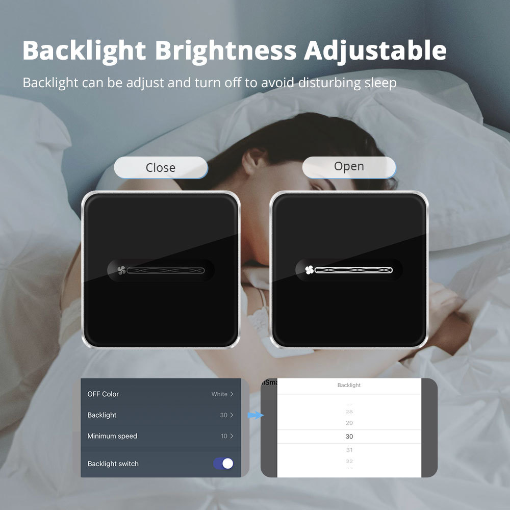 Zigbee Smart Fan Light Switch Neutral Required 1 Gang Touch Light Switch with Slider Control Fan Speed Work with Tuya Smart Life