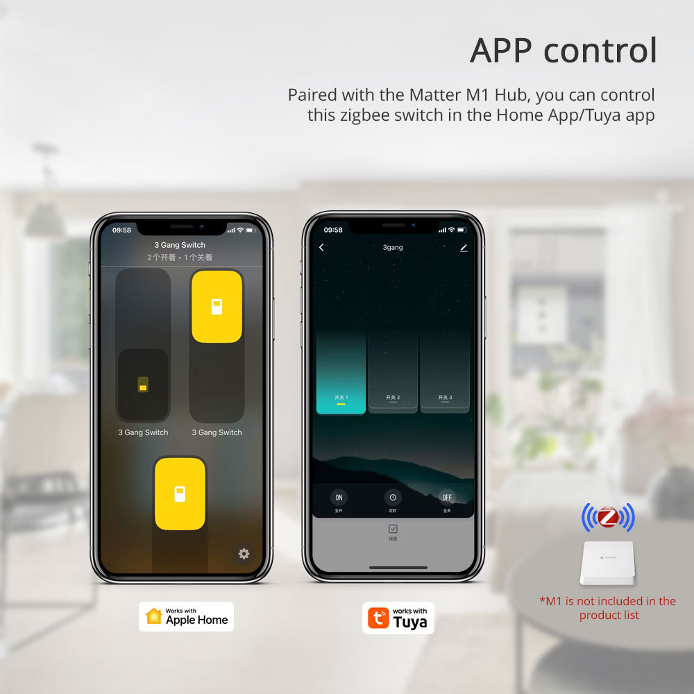 Zemismart Zigbee Switch Neutral Optional works with Tuya Alexa Google Home APP Control Hub Zemismart Zigbee 3.0 Push Button Switch