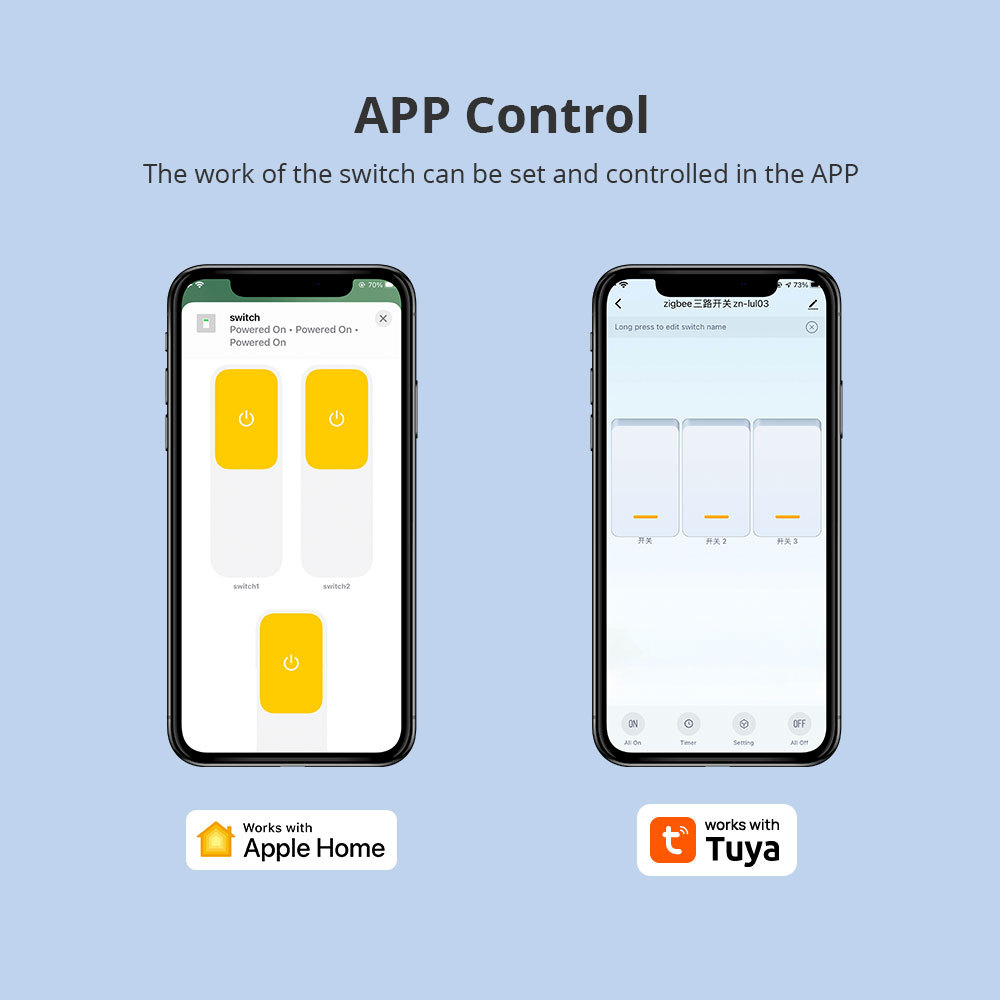 Zemismart Zigbee No Neutral Wall Light Switch 1 2 3 Gang works with Tuya Alexa Google Home US Interrupter Support HomeKit via ZMHK-01 Hub