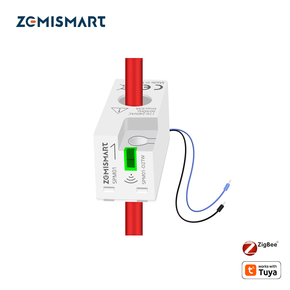 Zemismart  Zigbee 1 Phrase Smart Energy Monitor Real-time Electric Energy Meter works with Tuya Smart Life App Home Assisstant 110V 240V