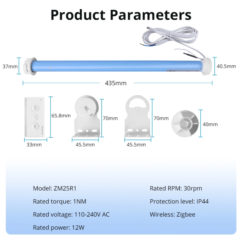 Zemismart Zigbee Roller Motor for 36 37mm Tube Smart Electric Engine works with Tuya Alexa Google Home Smart Remote Control