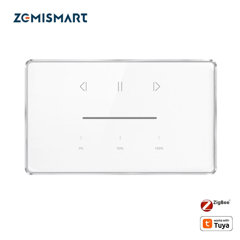Zemismart Zigbee US Curtain Switch for Roller Shade Motor Smart Shutter Switch With Percentage Control works with Tuya Alexa Google Home