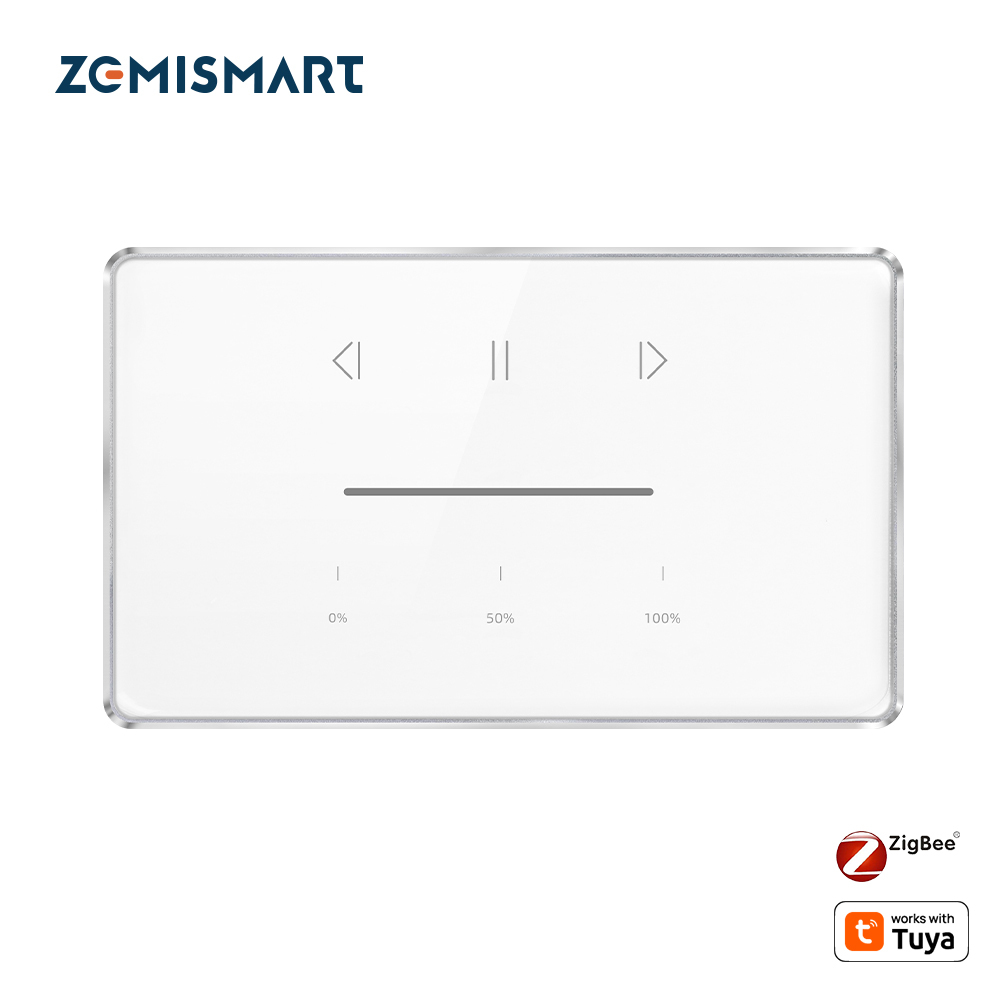 Zemismart Zigbee US Curtain Switch for Roller Shade Motor Smart Shutter Switch With Percentage Control works with Tuya Alexa Google Home