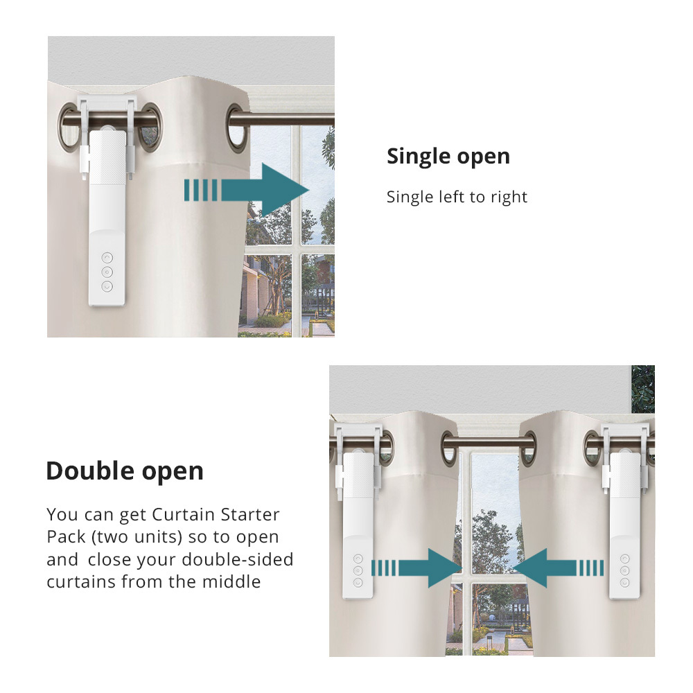 Zemismart WiFi Smart Curtain Driver Robot For Roman Rod I Type Curtains Track works with Tuya Smart Life Alexa Google Home Voice Control