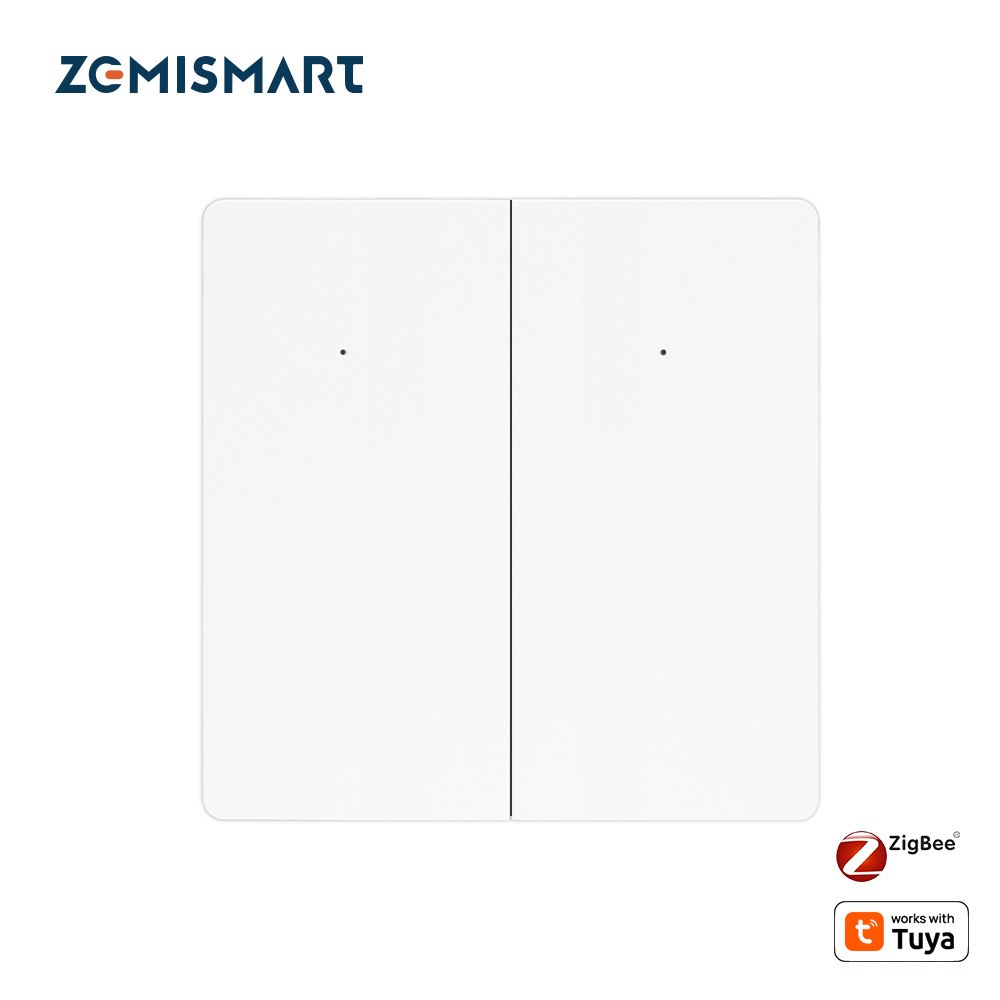 Zemismart Zigbee Light Switch No Neutral works with Tuya Alexa Google Home Smart Life APP Control Smart Wall Push Button Switch 1/2/3 Gang