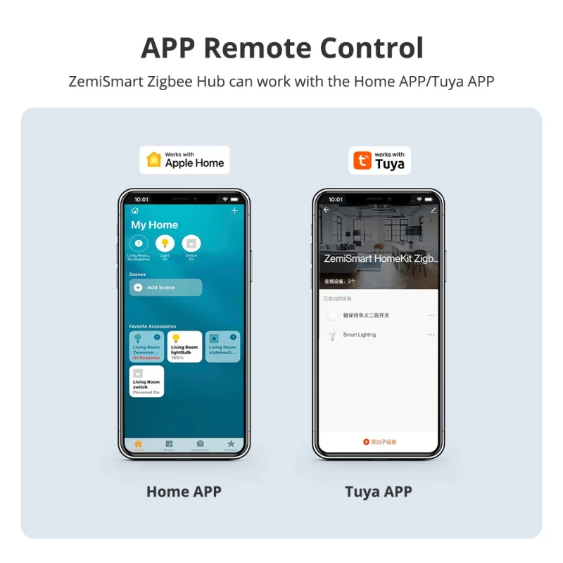 Zemismart Zigbee Hub work with HomeKit， ZMHK-01 Smart Home Bridge，Zigbee Smart Home control curtain, light, switch, sensor