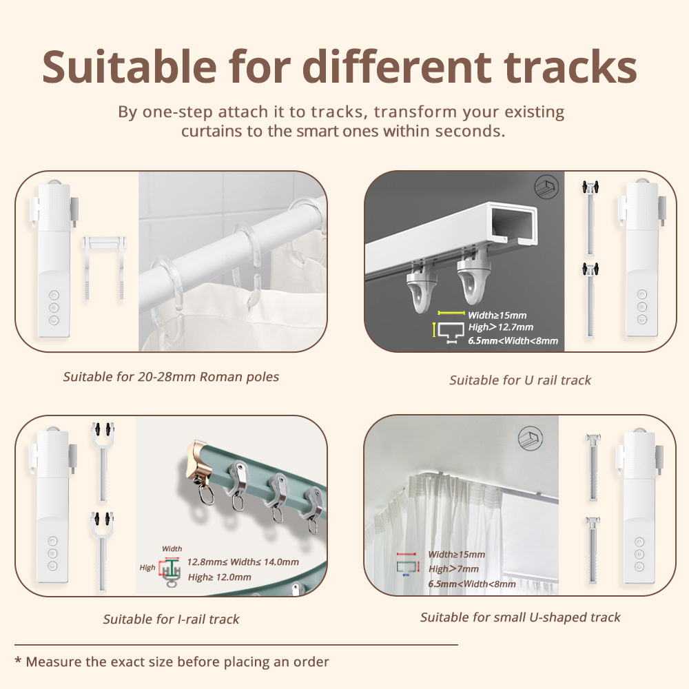 Zemismart WiFi Smart Curtain Driver Robot For Roman Rod I Type Curtains Track works with Tuya Smart Life Alexa Google Home Voice Control