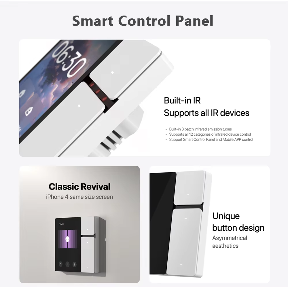 Zemismart Wifi Ble Mini 3.5inch Smart Controll Center Panel Button and Touch Control Mesh Function works with Tuya