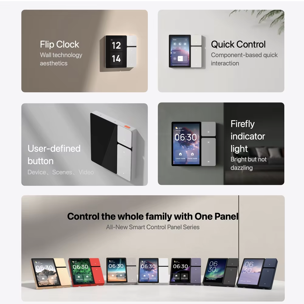 Zemismart Wifi Ble Mini 3.5inch Smart Controll Center Panel Button and Touch Control Mesh Function works with Tuya