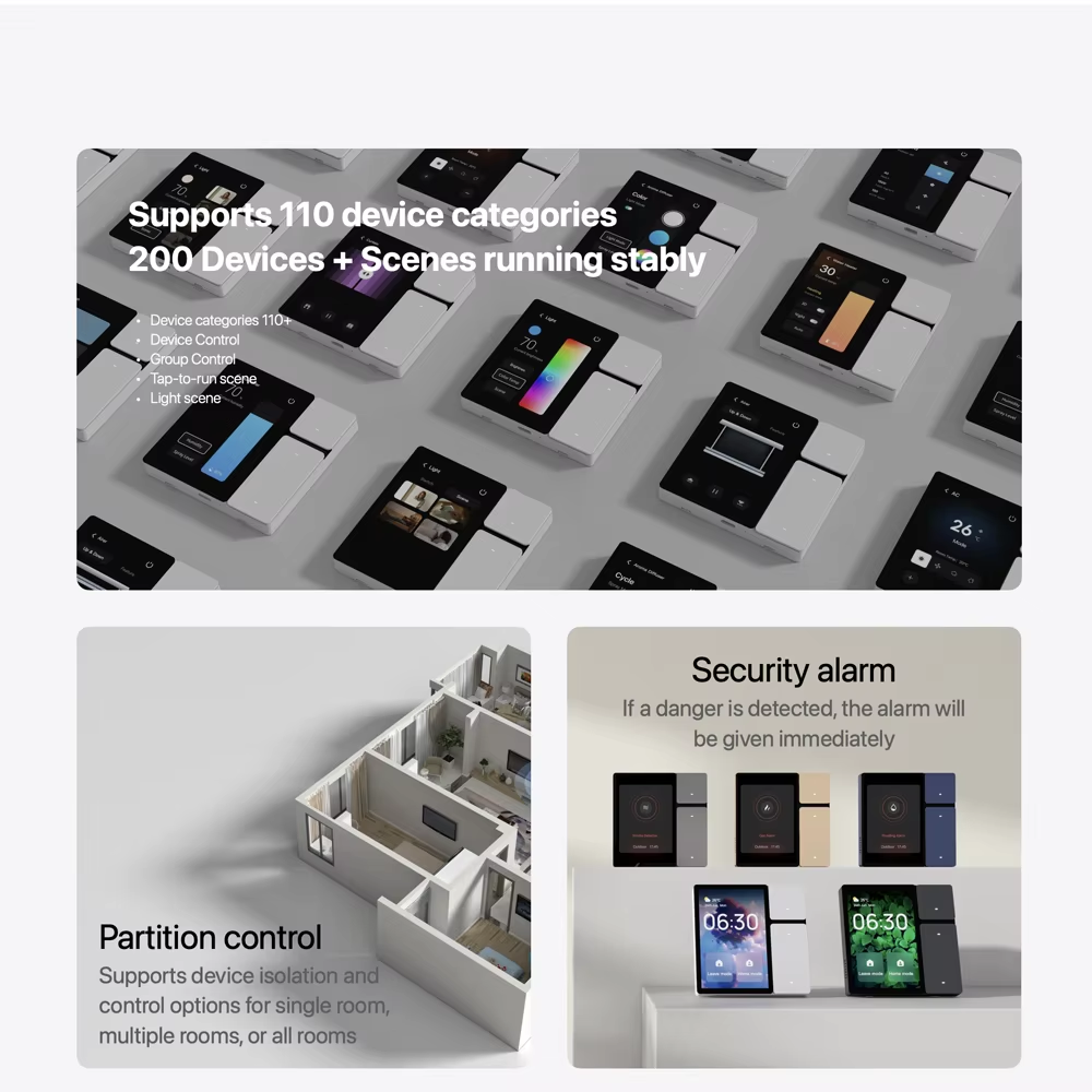 Zemismart Wifi Ble Mini 3.5inch Smart Controll Center Panel Button and Touch Control Mesh Function works with Tuya