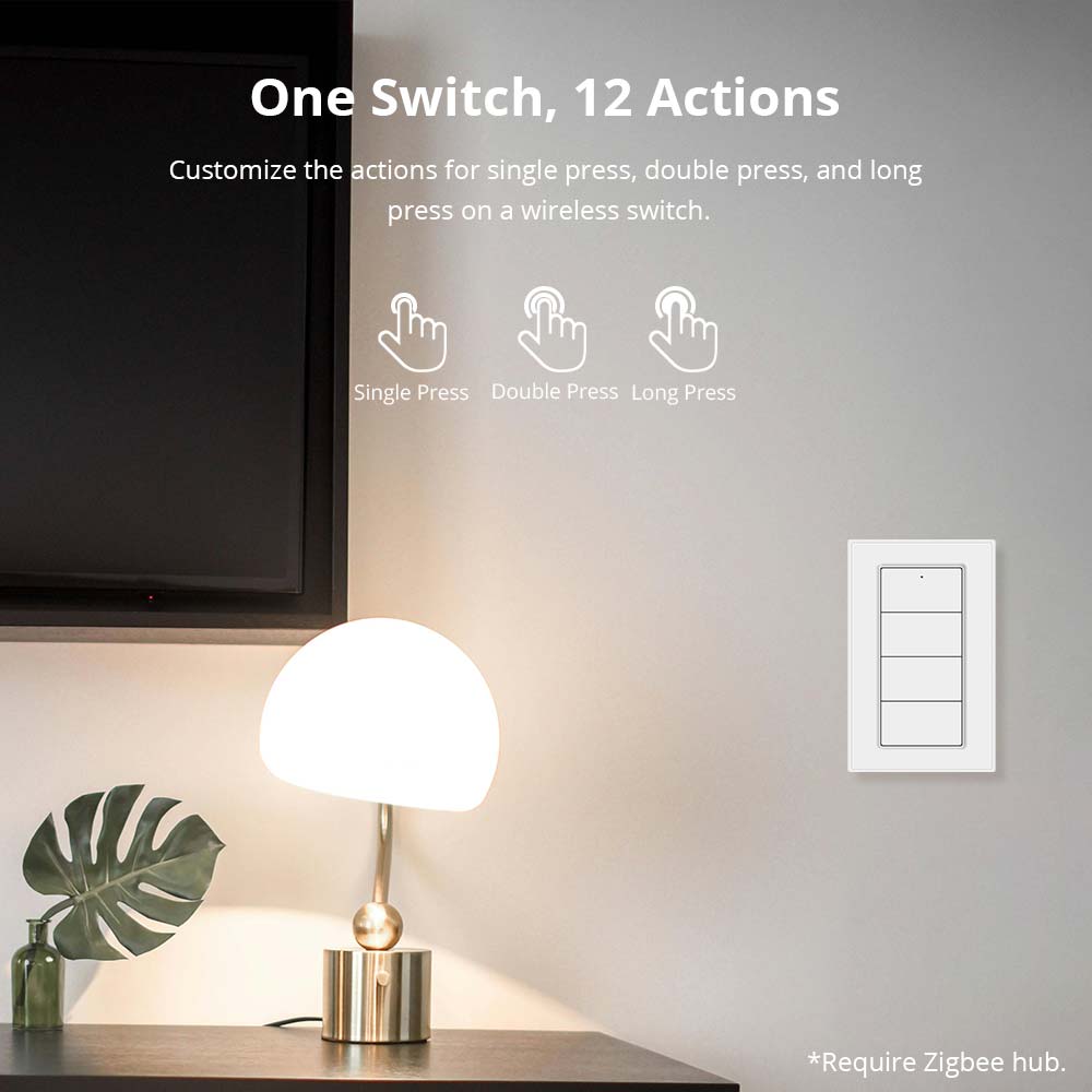 Zemismart Tuya Zigbee 3 Gang Wireless Scene Push Button Portable