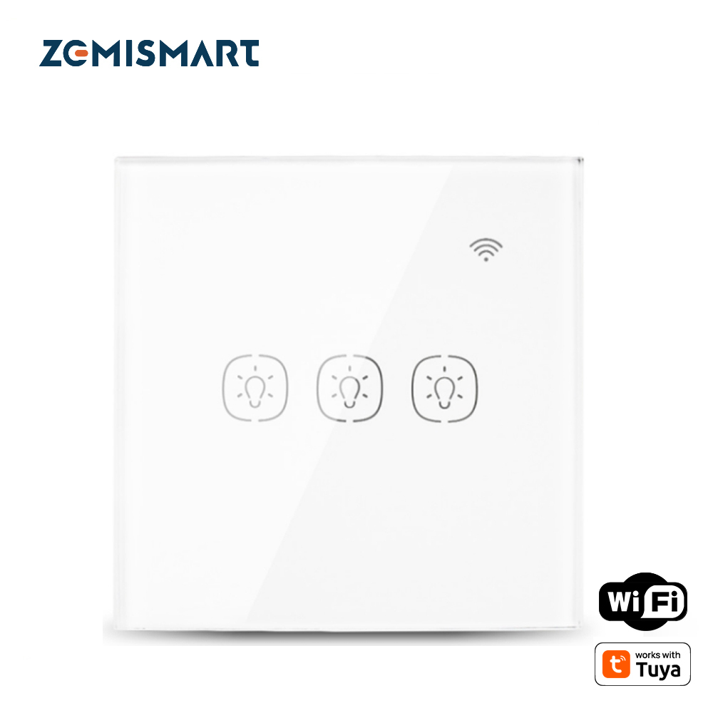 EU 1 Gang 2 Gang 3 Gang Wifi Wall Switch Work with Alexa Smart Home Remote Control Light Panel Control via APP Voice Control