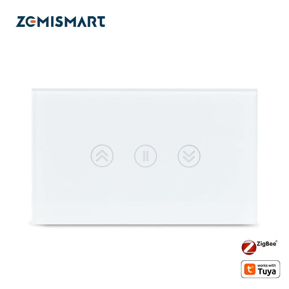 Zemismart New Design US Zigbee Curtain Switch Alexa Google Home Smart Life TUYA Blind Wall Switches