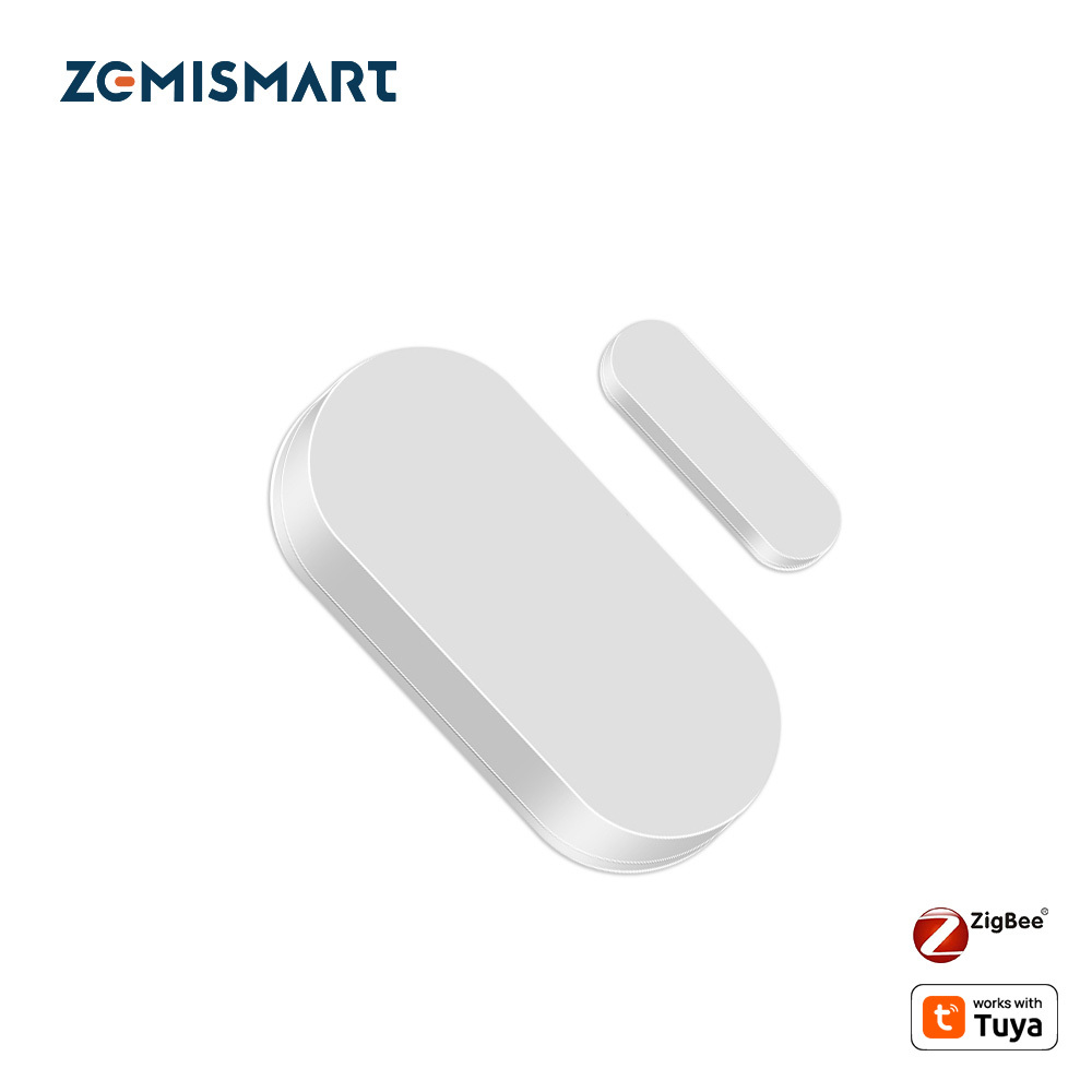Zemismart TuyaZigbee 3.0 Smart Door Sensor Security Equipment Door Window Detectors Real Time Alarm Compatible works With Tuya Alexa Google Home