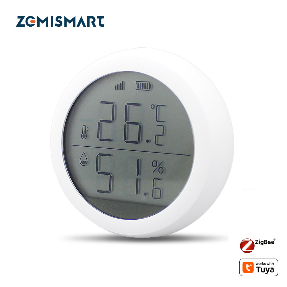 Zigbee Temperature and Humidity Sensor with LCD Screen Display Works With Tuya Amazon Google Home Assistant