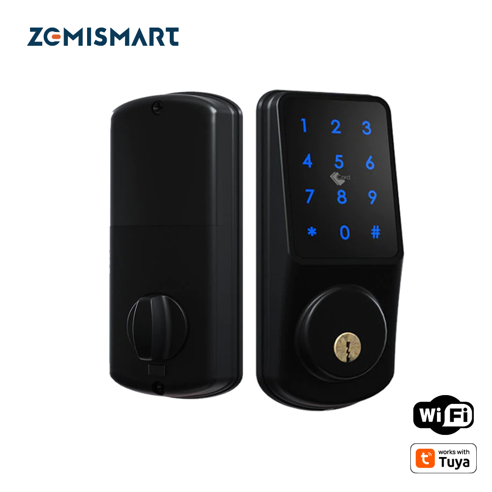 Zemismart WiFi Smart Electronic Door Lock APP Password IC Cards Unlock DigitaI Keyless Deadbolt Lock works with Tuya