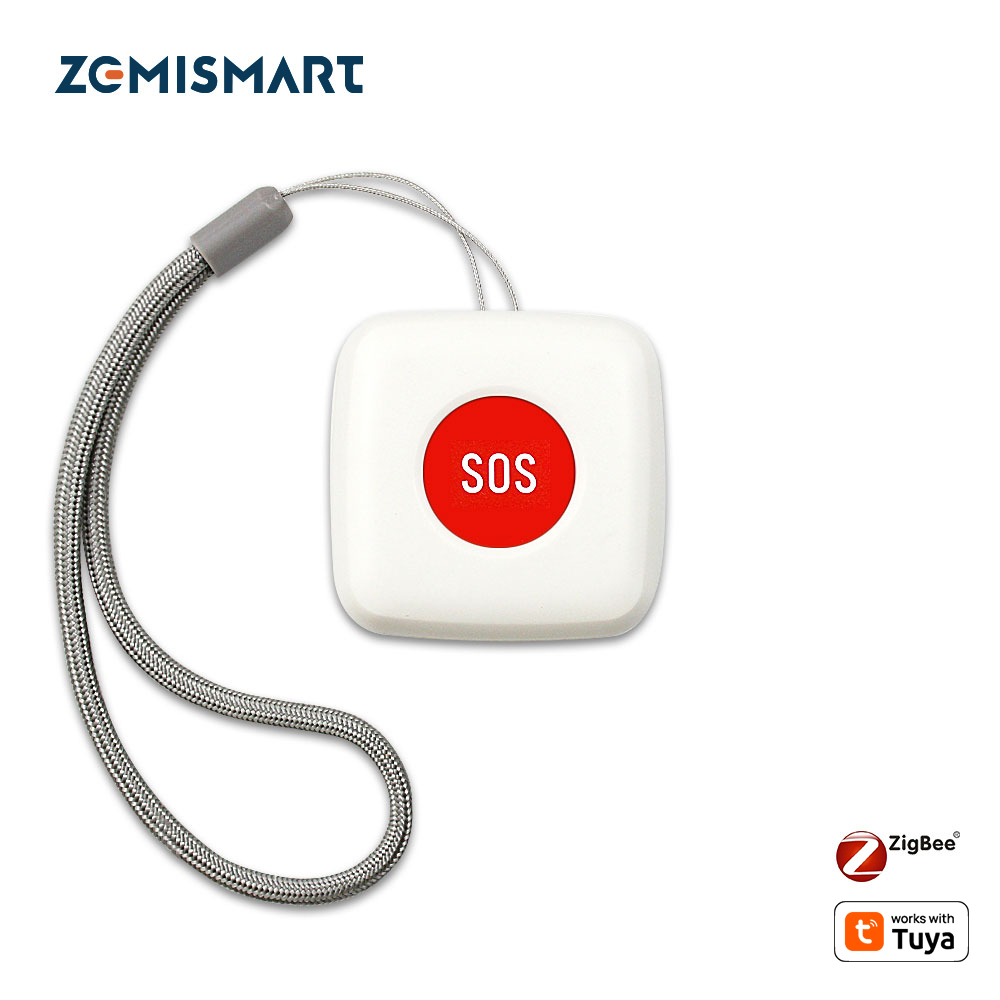 Zemismart Remote Control SOS Button Alarm Waterproof Emergency Help Alarm Switch Work with Tuya Zigbee hub