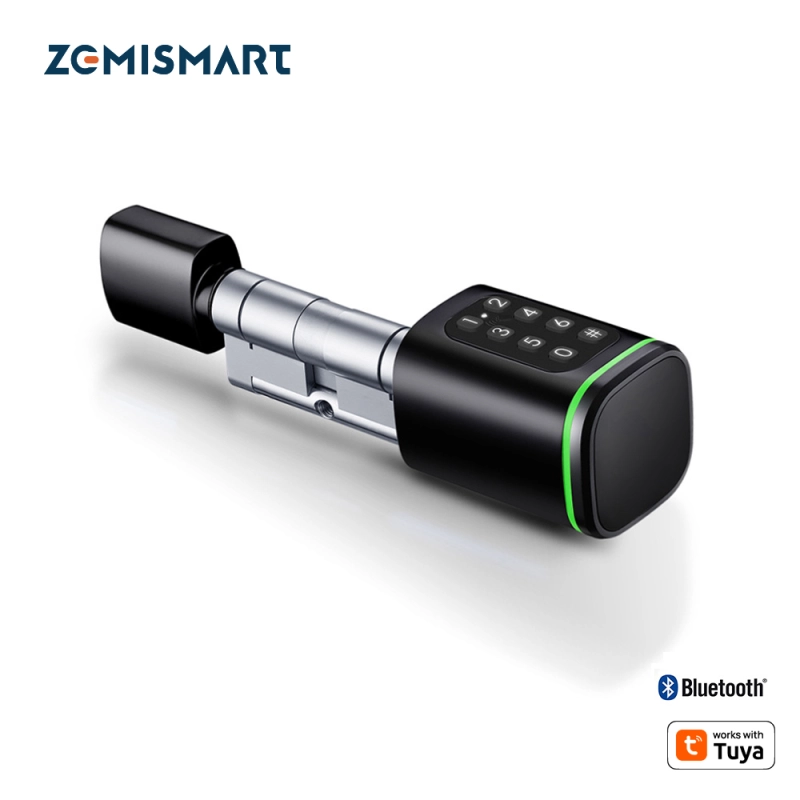Zemismart BLE Smart Digital Lock DIY Cylinder Electronic Lock APP Key IC Card Password Unlock for Apartment Hotel Security works with Tuya