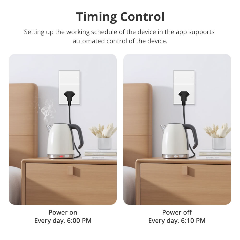 Zemismart Matter over Wifi 10A Brazil Socket 1 Poles Brazilian Wall Outlet Smartthings Homekit Google Home Control
