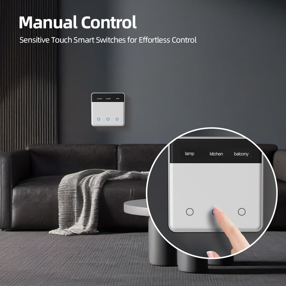 Zemismart Smart Home Products DIY Name Switch works with Tuya Zigbee Smart Display Screen Light Touch Switch Smart Life Alexa Google Home