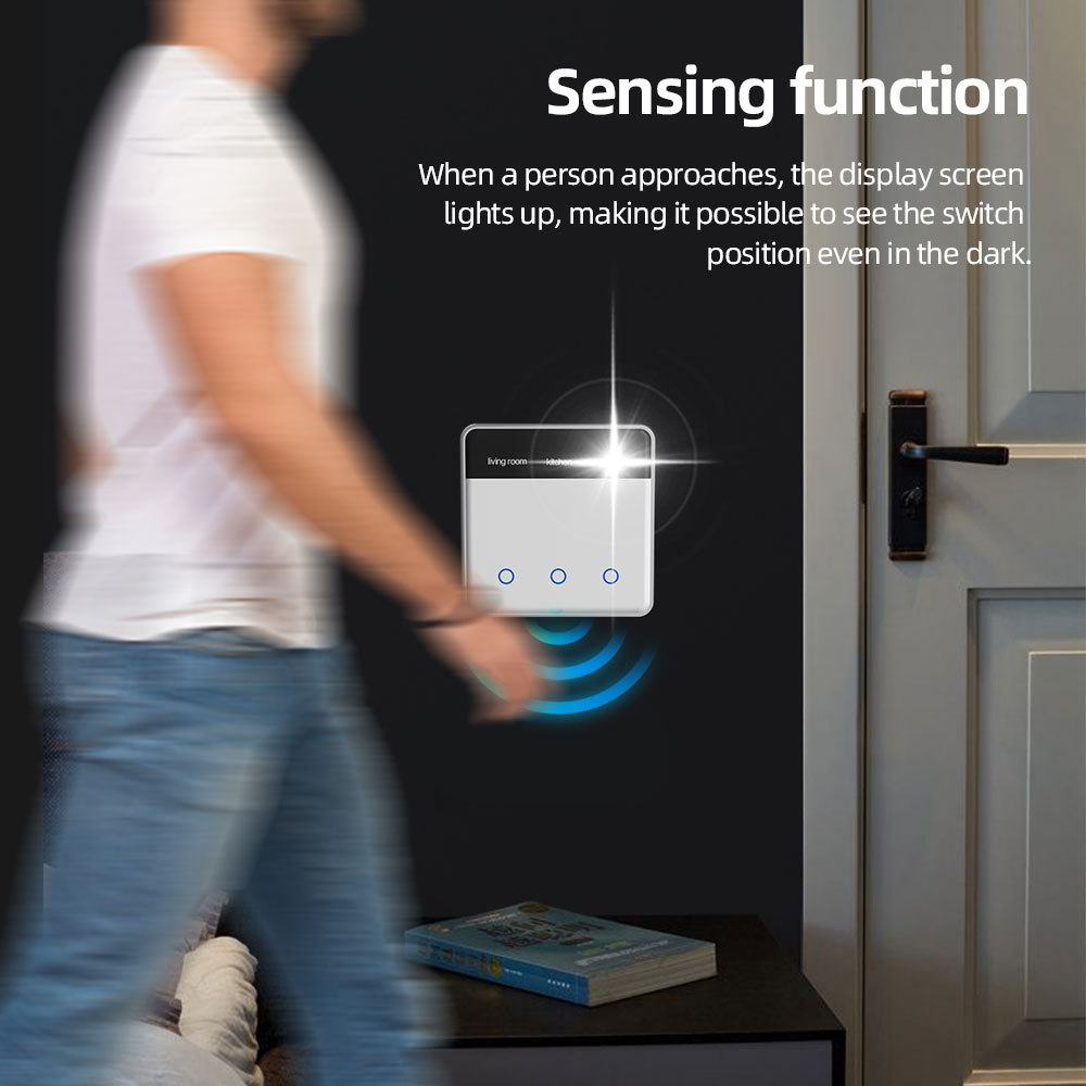 Zemismart Smart Home Products DIY Name Switch works with Tuya Zigbee Smart Display Screen Light Touch Switch Smart Life Alexa Google Home