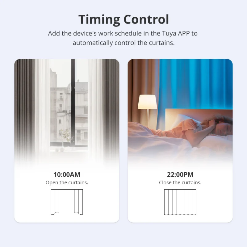 Zemismart WiFi Smart Curtain Customized Electric Curtain Motor With Tracket works with Tuya Alexa Google Home Enable RF Remote Control