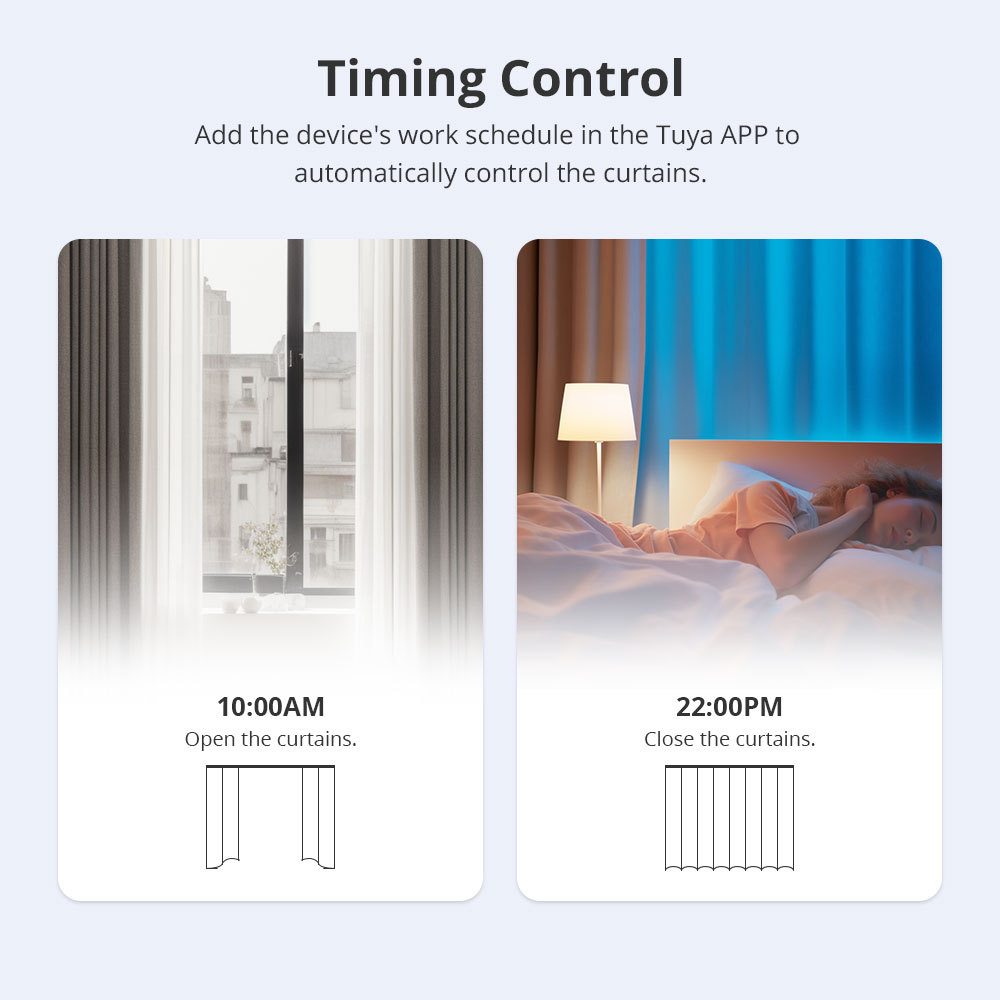 Zemismart WiFi Smart Curtain Customized Electric Curtain Motor With Tracket works with Tuya Alexa Google Home Enable RF Remote Control