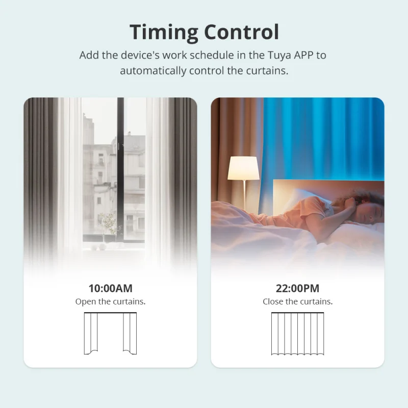 Zemismart Zigbee Curtain  Motor with Track Zigbee 3.0 Electric Smart Curtain works with Tuya