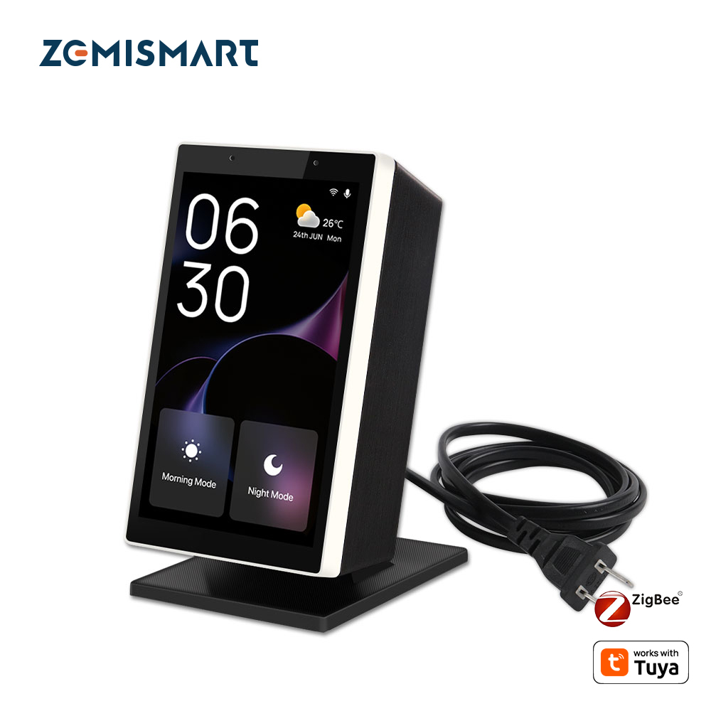 Zemismart 5 inch Smart Home Multi-functional Touch Screen come with Stand Control Panel work with Tuya Built in Alexa Zigbee Hub Smart control Panel