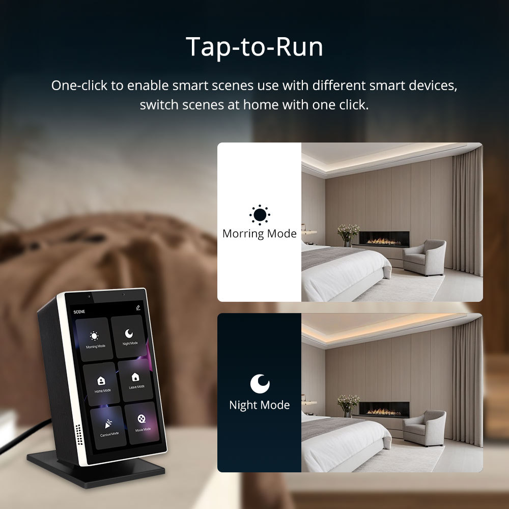 Zemismart 5 inch Smart Home Multi-functional Touch Screen come with Stand Control Panel work with Tuya Built in Alexa Zigbee Hub Smart control Panel