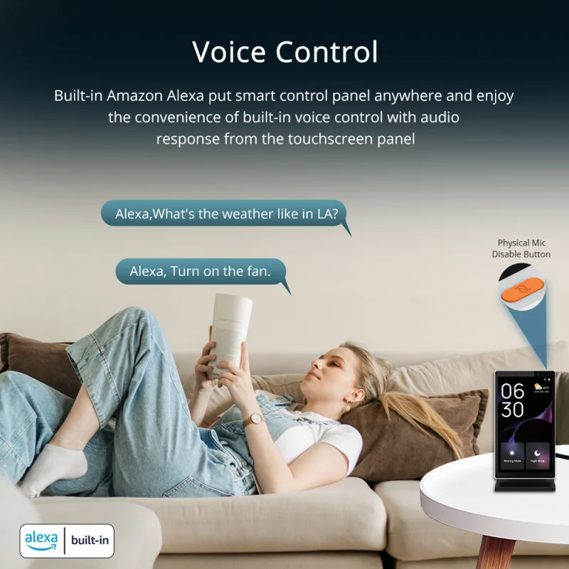 Zemismart 5 inch Smart Home Multi-functional Touch Screen come with Stand Control Panel work with Tuya Built in Alexa Zigbee Hub Smart control Panel