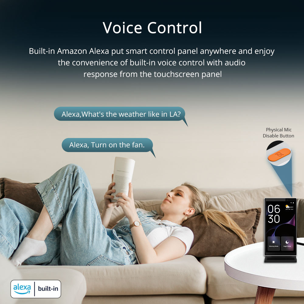 Zemismart 5 inch Smart Home Multi-functional Touch Screen come with Stand Control Panel work with Tuya Built in Alexa Zigbee Hub Smart control Panel