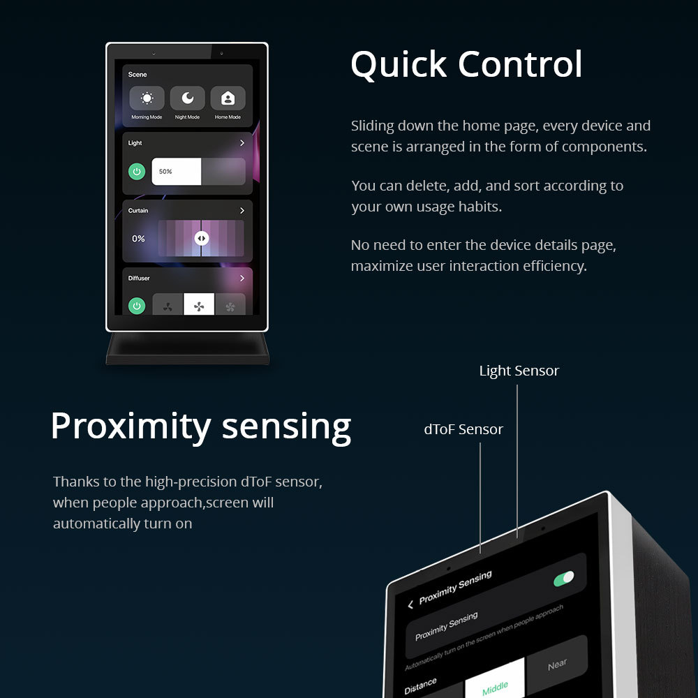 Zemismart 5 inch Smart Home Multi-functional Touch Screen come with Stand Control Panel work with Tuya Built in Alexa Zigbee Hub Smart control Panel