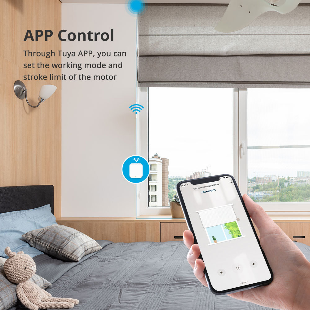 Zemismart Zigbee 2N Smart Roller Shade Blinds Motor for 38mm Tube works with Tuya Smart Life App Alexa Google Assistant Voice Control