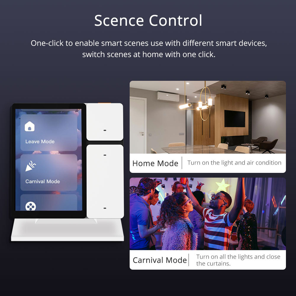 Zemismart 5 inch Smart Central Control Panel Touch Screen Come with Stand and Plug Built-in Alexa Voice Zigbee BLE Gateway Works with Tuya