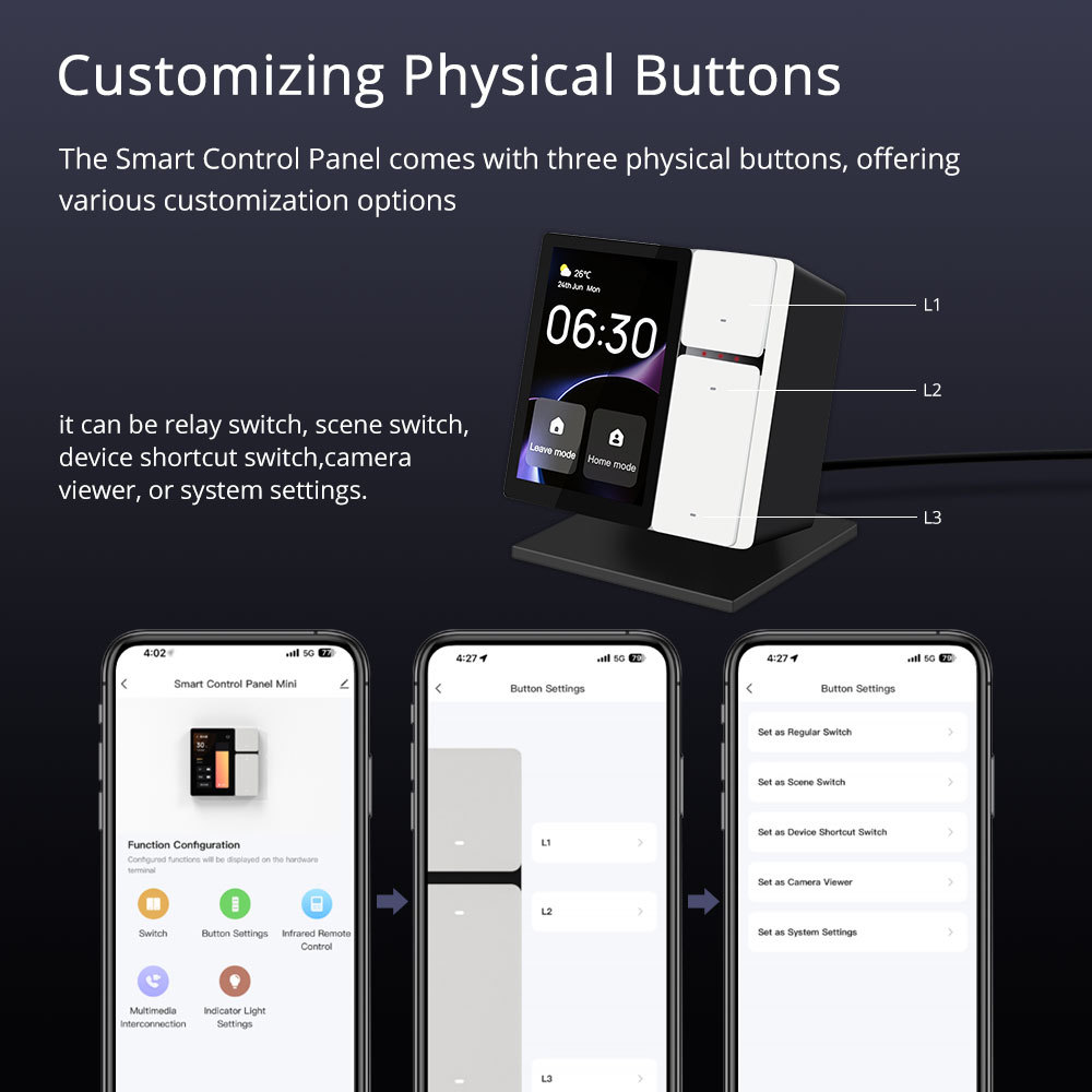 Zemismart 5 inch Smart Central Control Panel Touch Screen Come with Stand and Plug Built-in Alexa Voice Zigbee BLE Gateway Works with Tuya