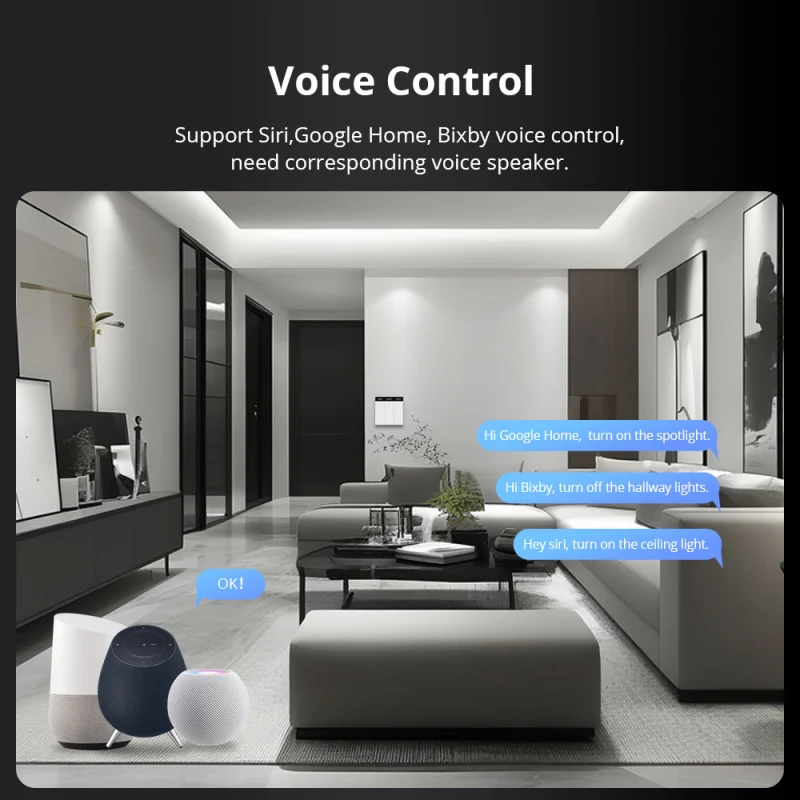 Zemismart Wifi Matter Smart Home Products DIY Name Switch Display Screen Light Touch Switch HomeKit Alexa Google Home Voice Control via Siri