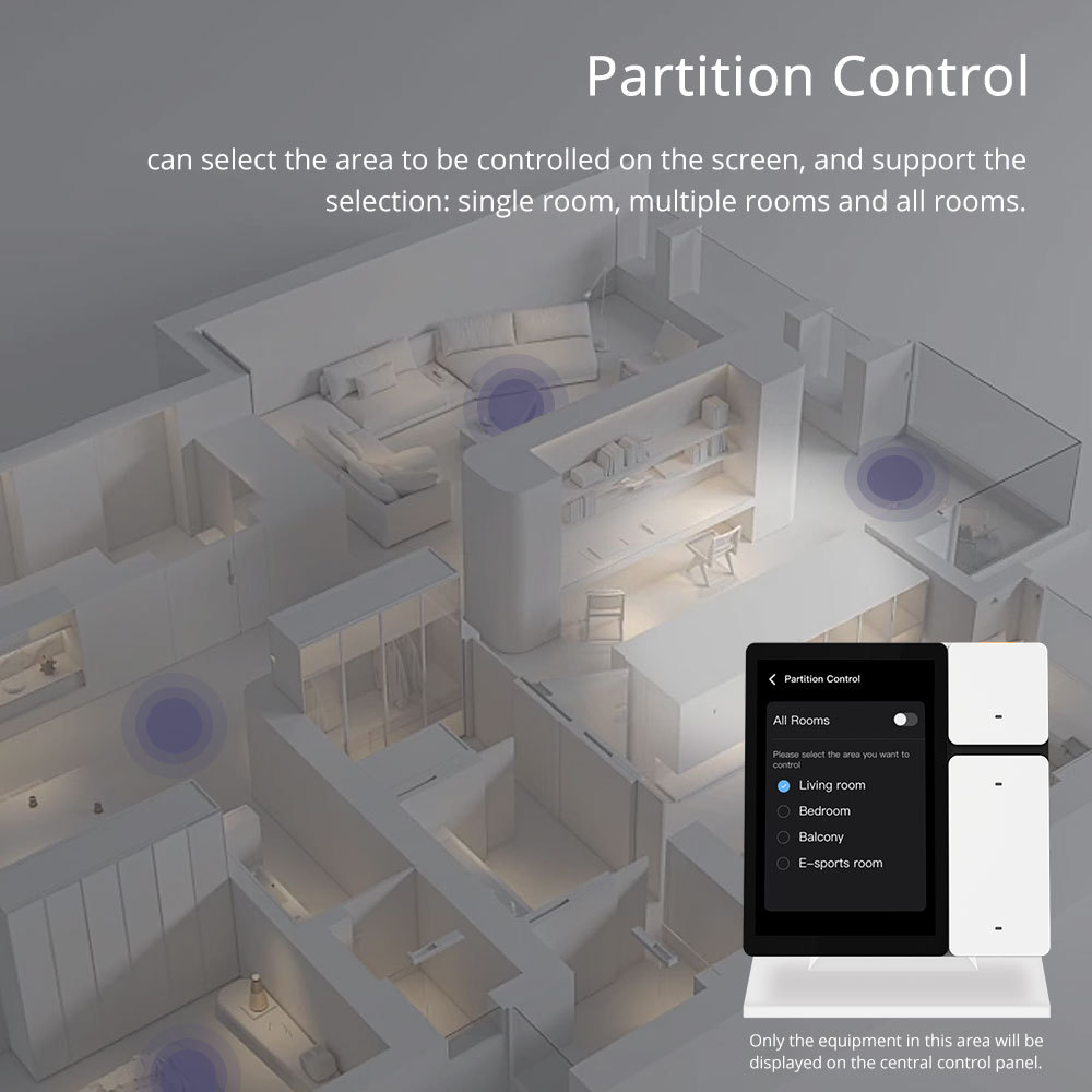 Zemismart 5 inch Smart Central Control Panel Touch Screen Come with Stand and Plug Built-in Alexa Voice Zigbee BLE Gateway Works with Tuya