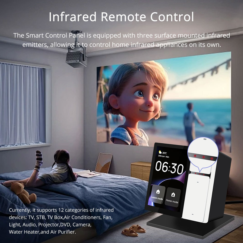 Zemismart 5 inch Smart Central Control Panel Touch Screen Come with Stand and Plug Built-in Alexa Voice Zigbee BLE Gateway Works with Tuya