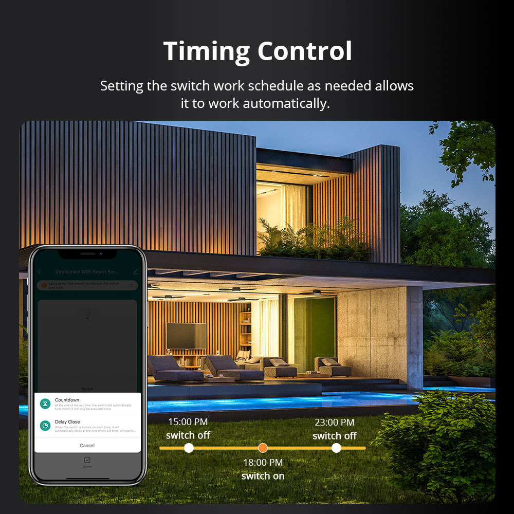 Zemismart Wifi Matter Smart Home Products DIY Name Switch Display Screen Light Touch Switch HomeKit Alexa Google Home Voice Control via Siri